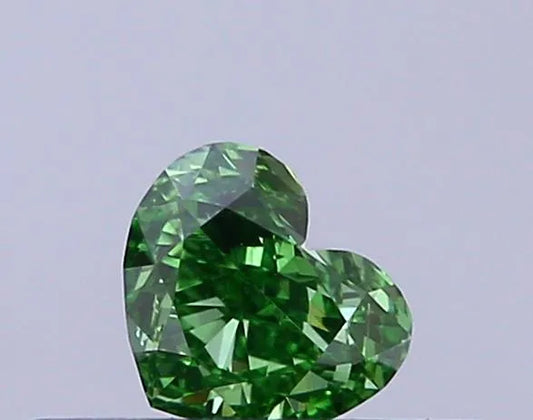 0.21ct Heart Lab Grown Diamond (Colour Fancy Vivid Green, Clarity VS1, IGI Certified)