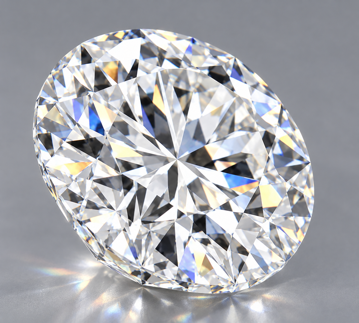 4.10 ct Round lab grown diamond – angled view