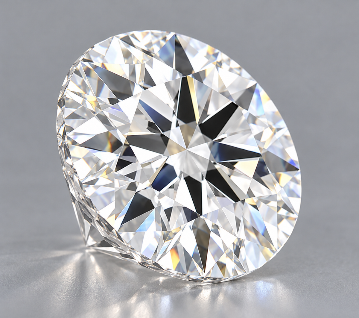 3.09 ct Round lab grown diamond – angled view