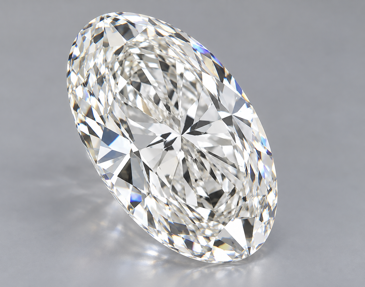 5.01 ct Oval lab grown diamond – angled view