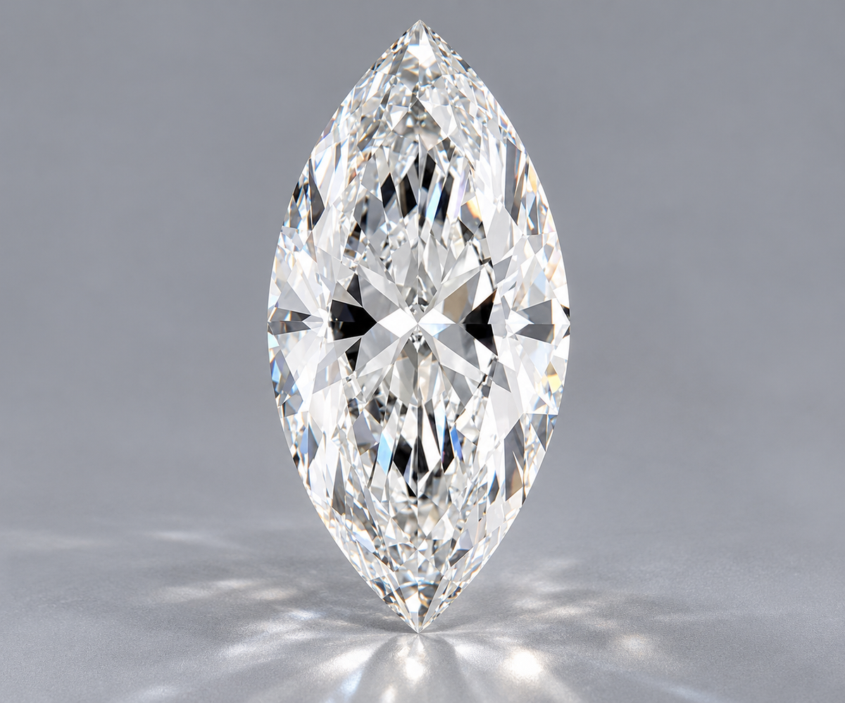 1.00 ct Marquise lab grown diamond – face up