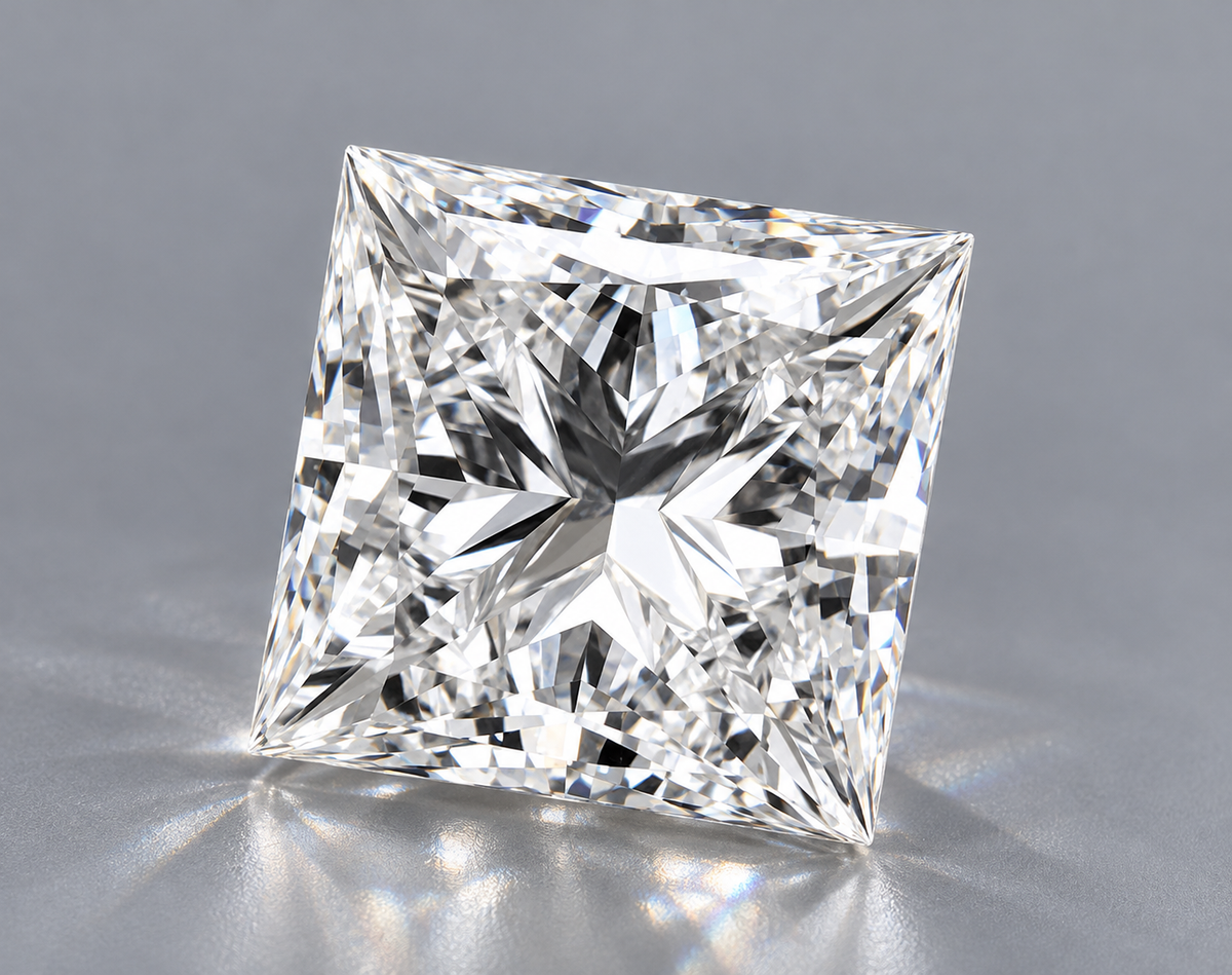 1.03 ct Princess lab grown diamond – angled view