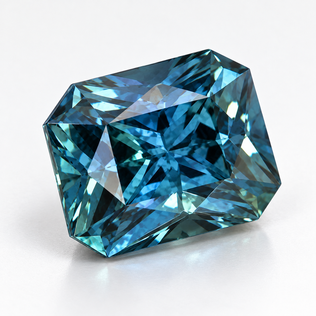 1.00 ct Radiant sapphire – angled view