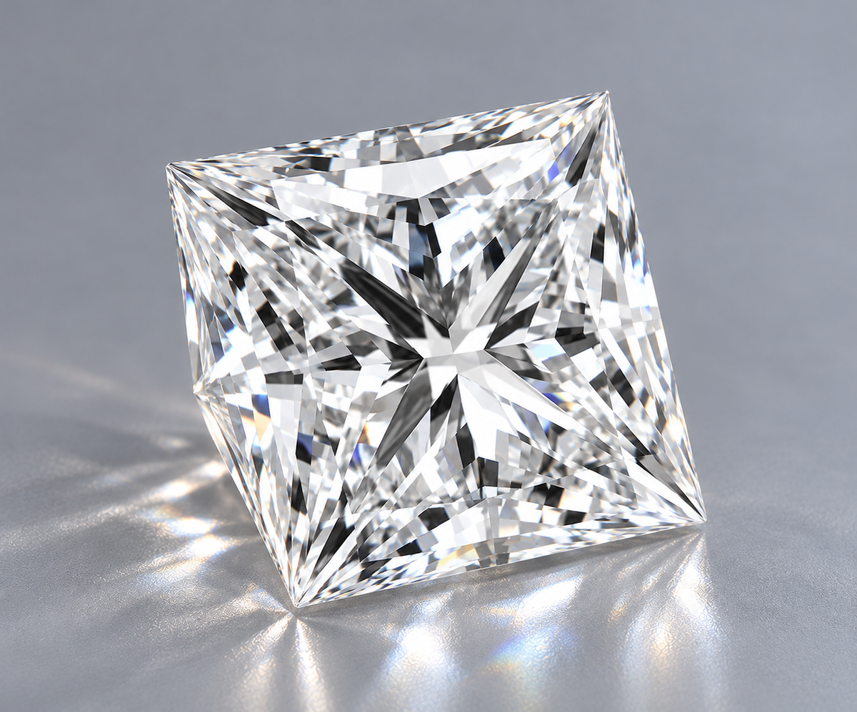 1.04 ct Princess lab grown diamond – side view