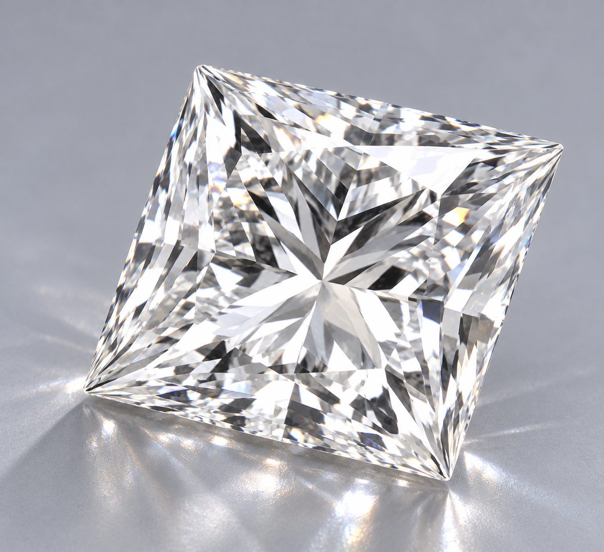 1.09 ct Princess lab grown diamond – side view