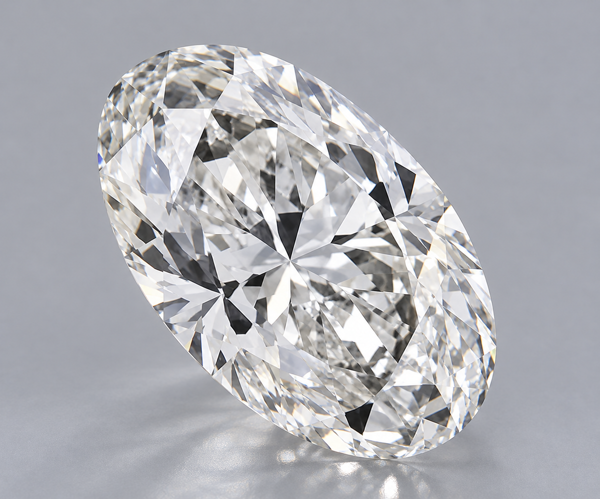 1.51 ct Oval lab grown diamond – angled view