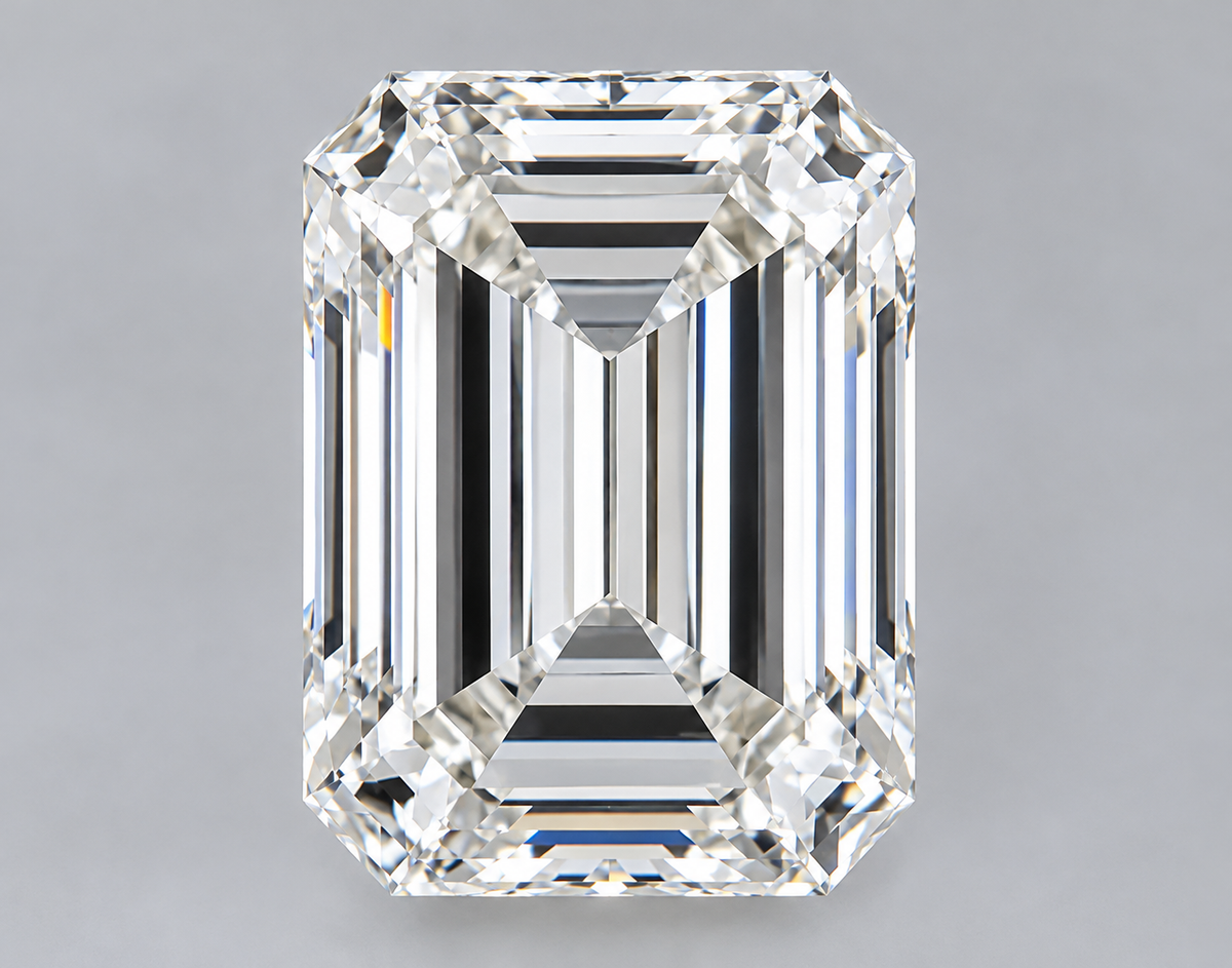 5.04 ct Emerald lab grown diamond – face up