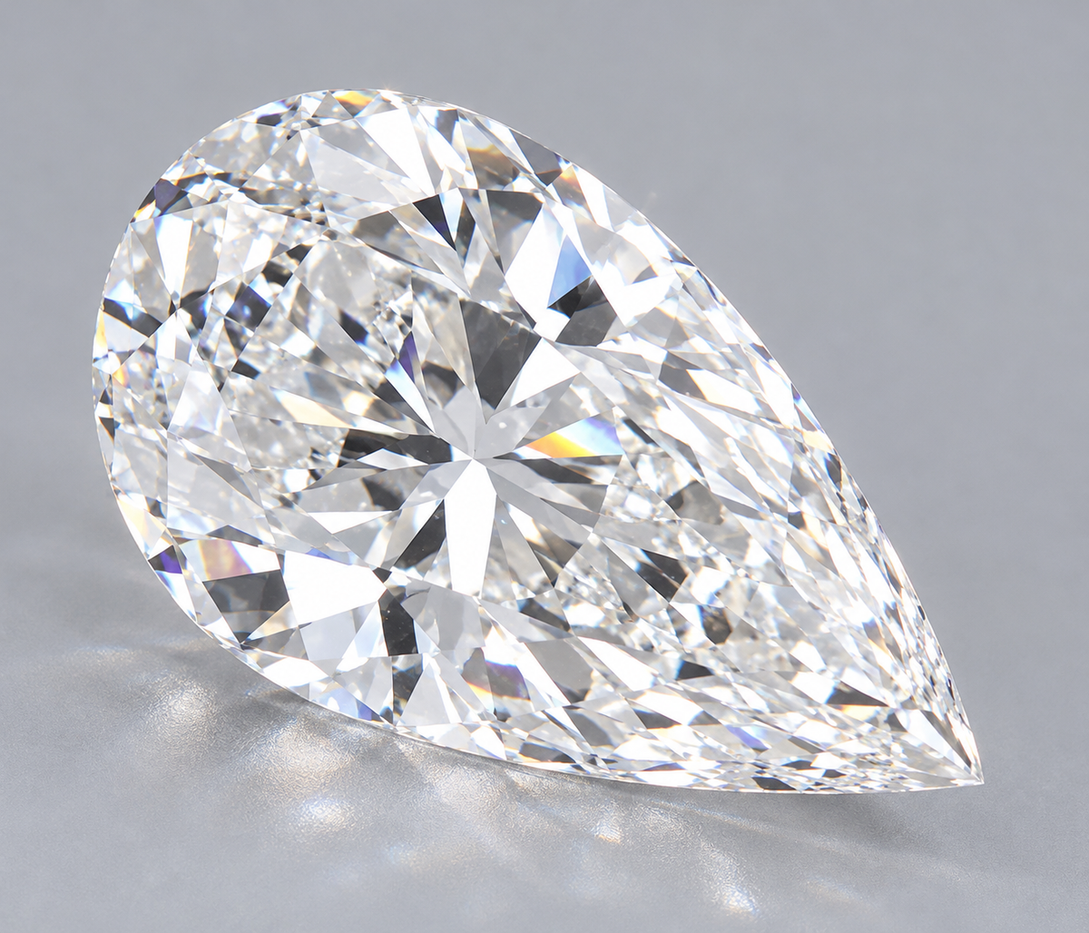 1.50 ct Pear lab grown diamond – angled view