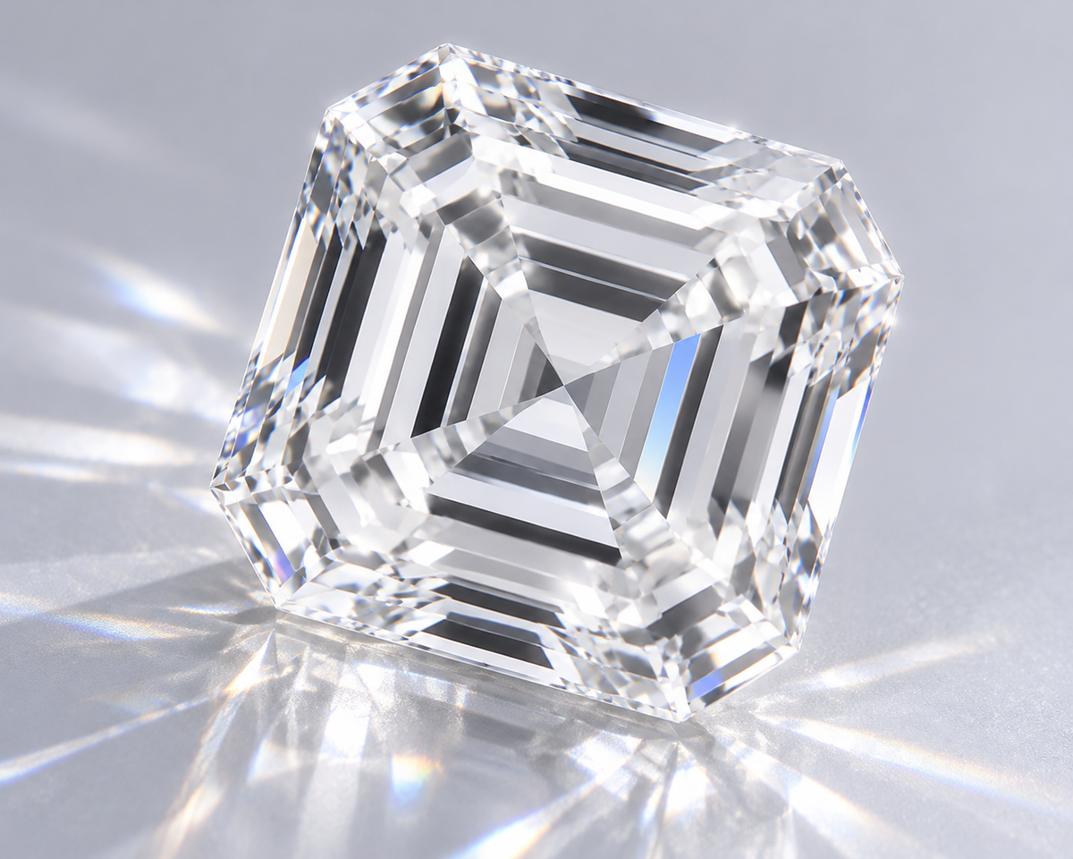 1.52 ct square emerald lab grown diamond D VVS1