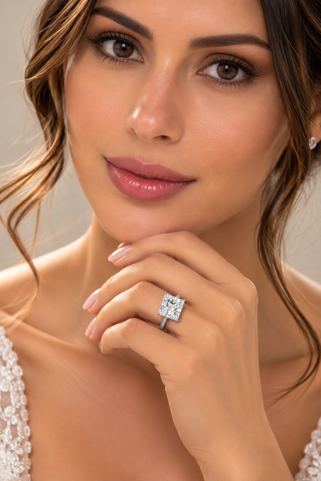 1.57 ct Princess lab grown diamond – lifestyle