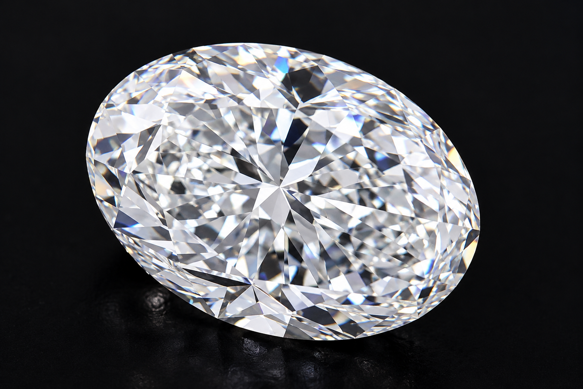 1.01 ct Oval natural diamond – angled view