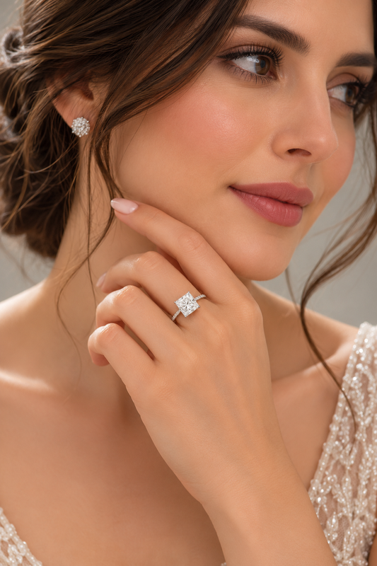 1.05 ct Princess lab grown diamond – lifestyle