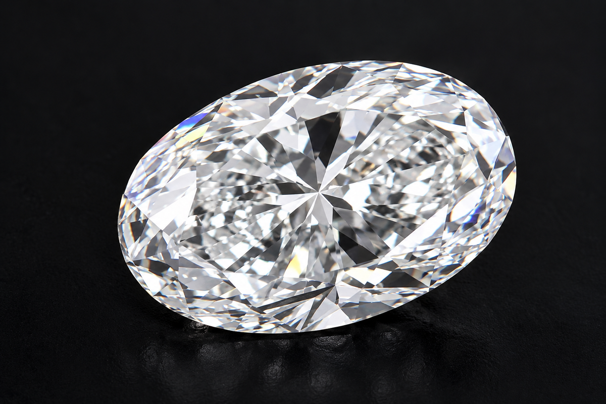 1.01 ct Oval natural diamond – side view