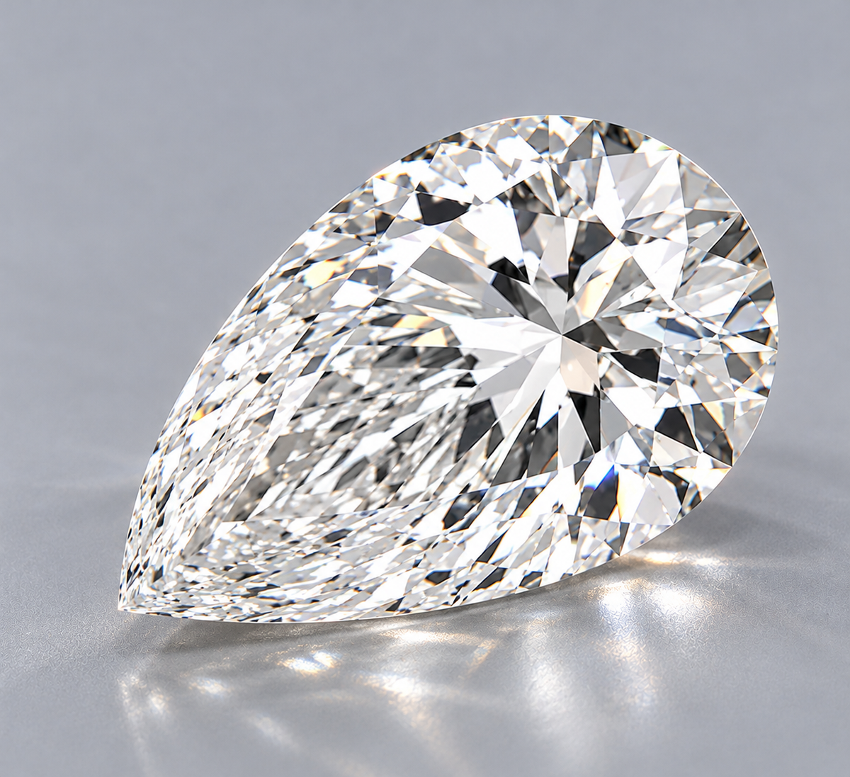 1.06 ct Pear lab grown diamond – angled view