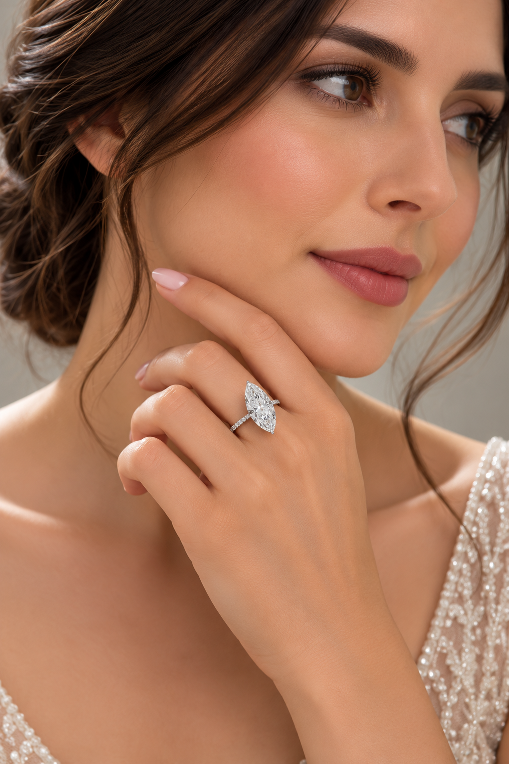 1.00 ct Marquise lab grown diamond – lifestyle