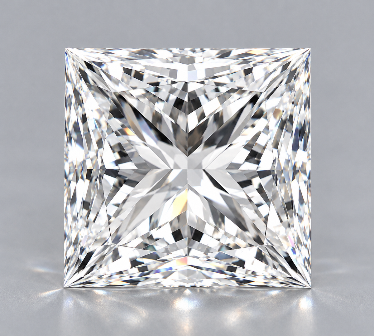 1.57 ct Princess lab grown diamond – face up