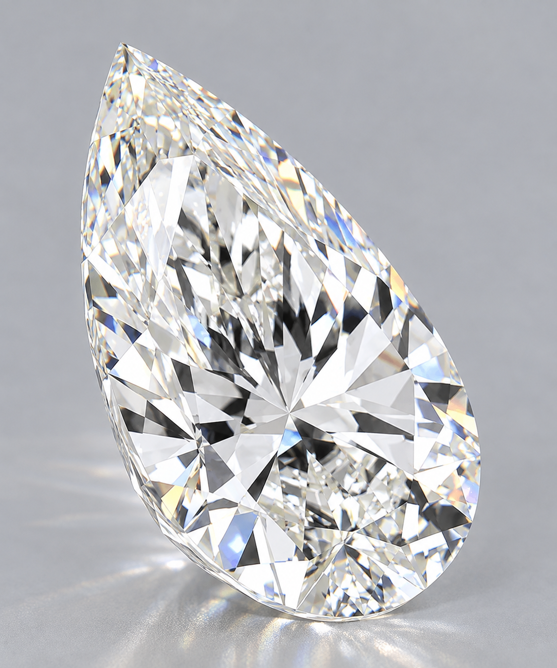 5.08 ct Pear lab grown diamond – angled view