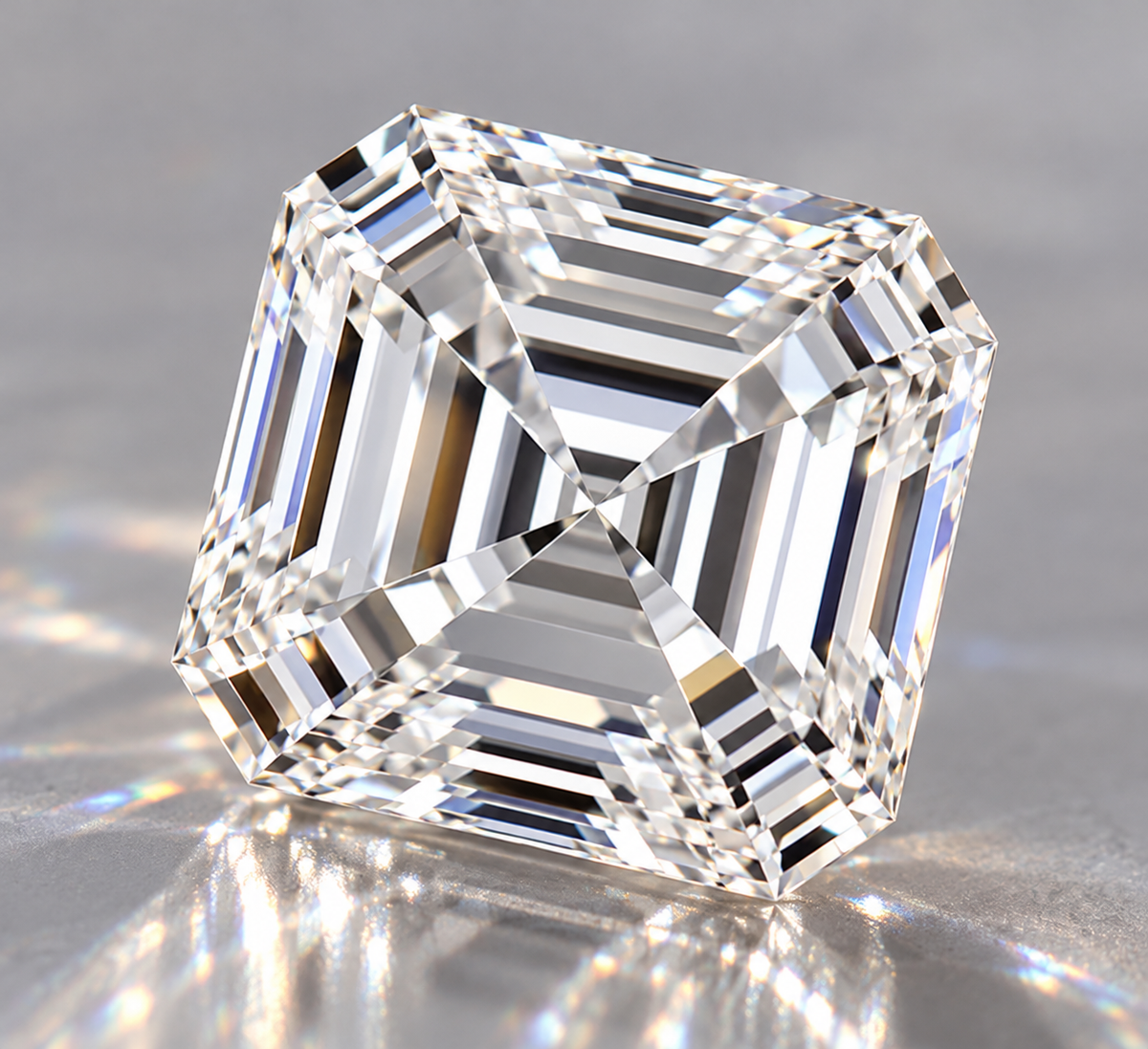 2.60 ct square emerald lab grown diamond E VVS1