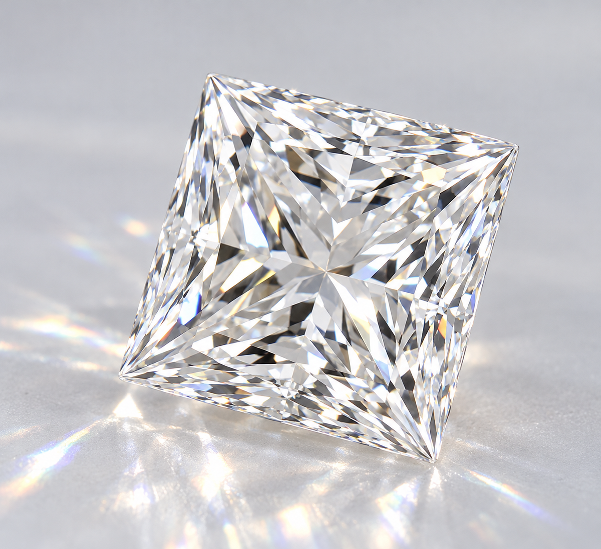 3.14 ct princess natural diamond G VVS2