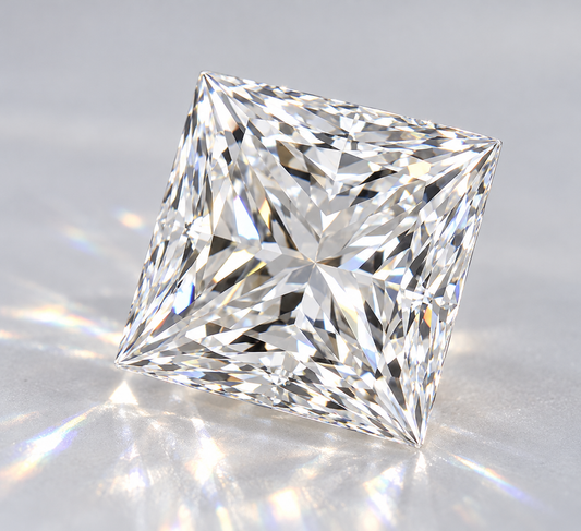 3.14 ct princess natural diamond G VVS2