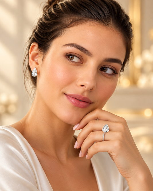 5.02 ct Pear lab grown diamond – lifestyle