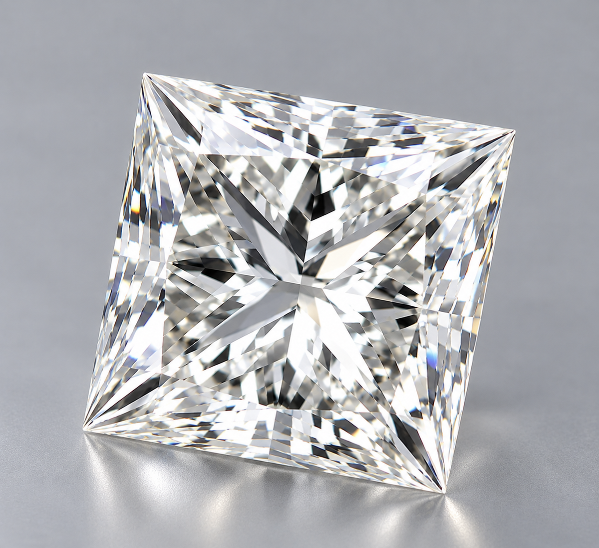 3.07 ct Princess lab grown diamond – angled view