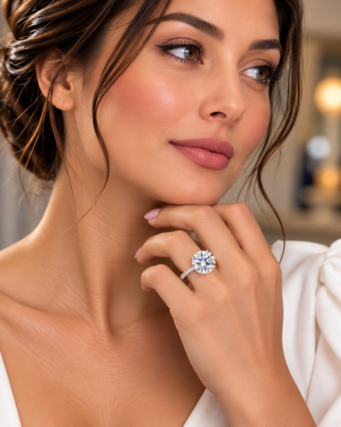 4.10 ct Round lab grown diamond – lifestyle