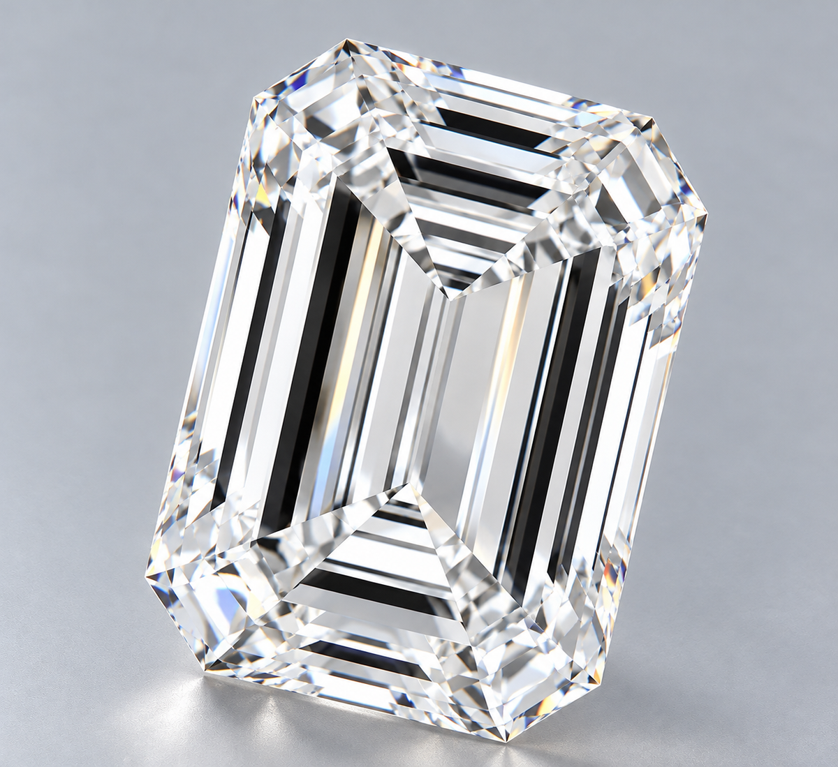 3.07 ct Emerald lab grown diamond – angled view