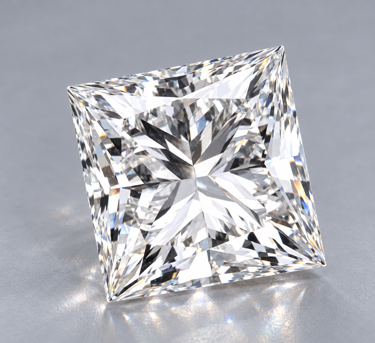 1.09 ct Princess lab grown diamond – angled view