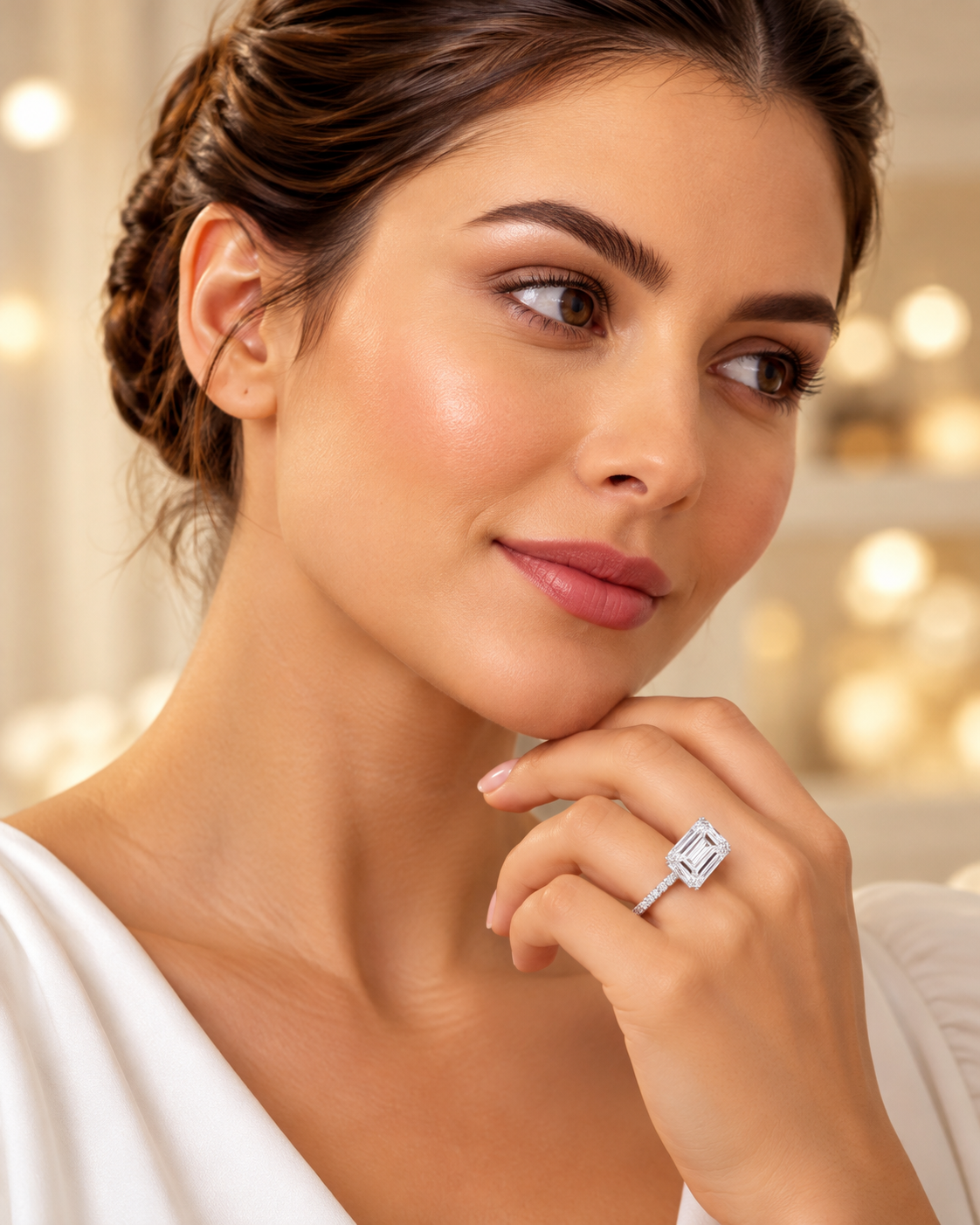 5.04 ct Emerald lab grown diamond – lifestyle