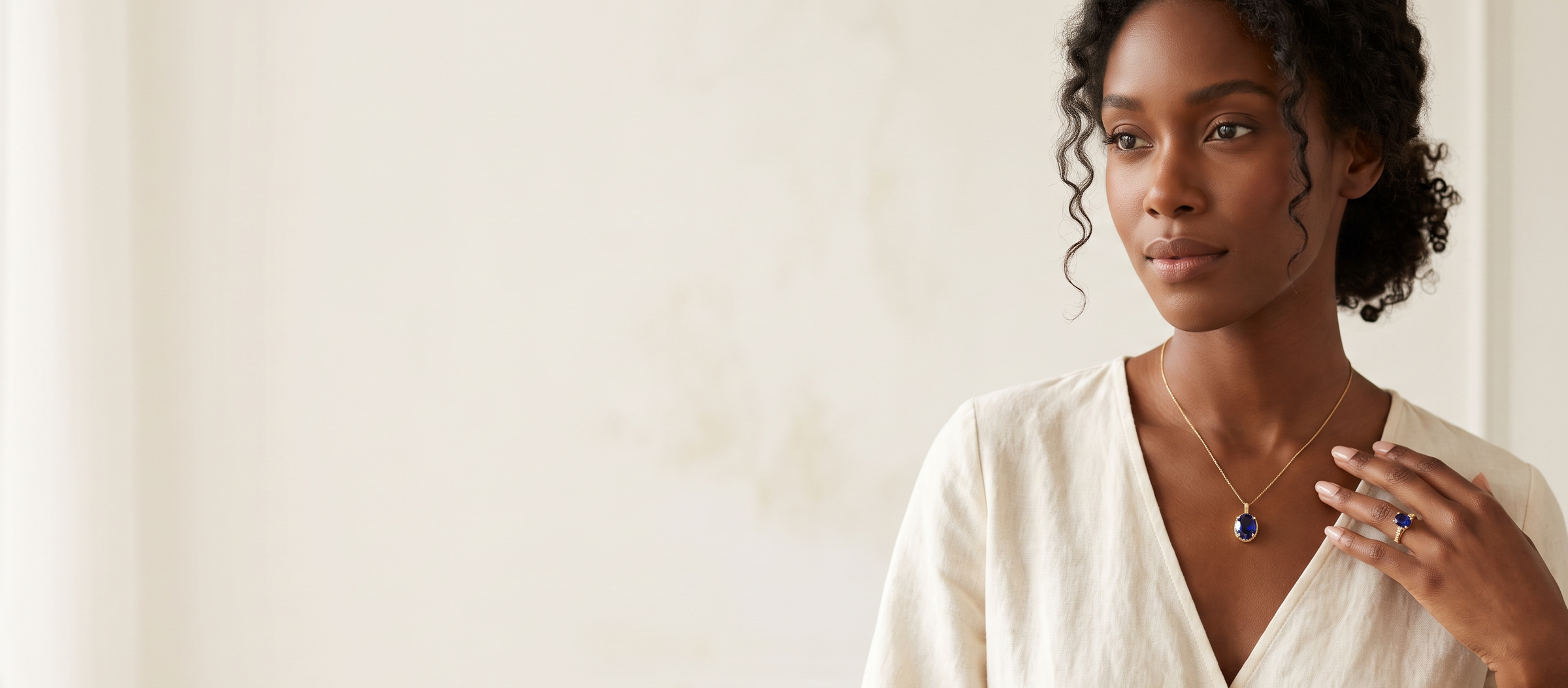 Model wearing certified diamond jewellery